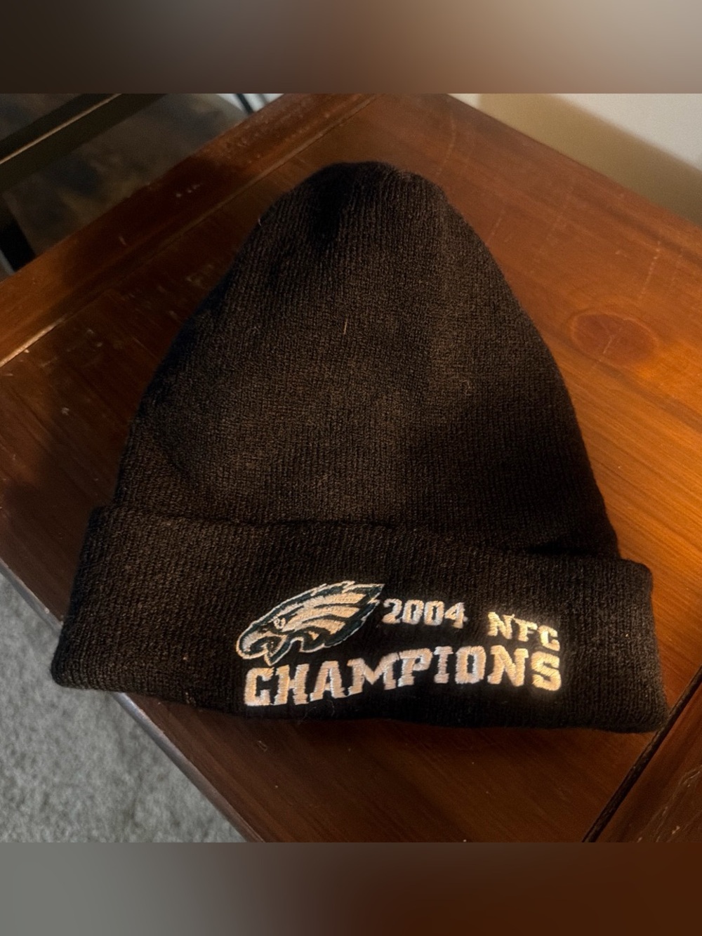 Philadelphia Eagles 2004 NFC Champions Black Knit Beanie